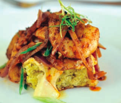 Cornbread with Spiced Sauteed Shrimp | Louisiana Kitchen & Culture